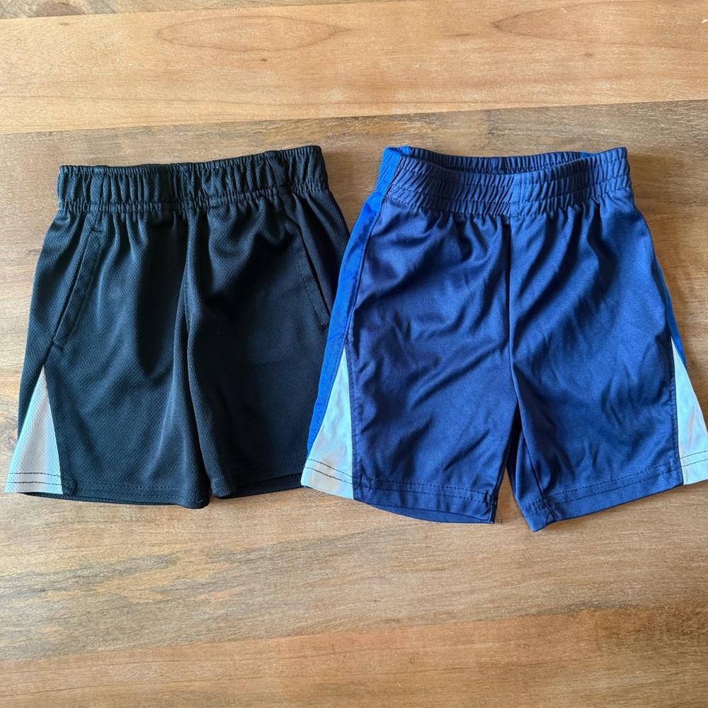 ⚡️3/$20 Set of Kids' Black and Blue Athletic Shorts - 18 month boy bundle